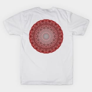 Peculiar Floral Pattern-Maroon Mandala Intricate Patterns Symmetrical Design -Koralle T-Shirt